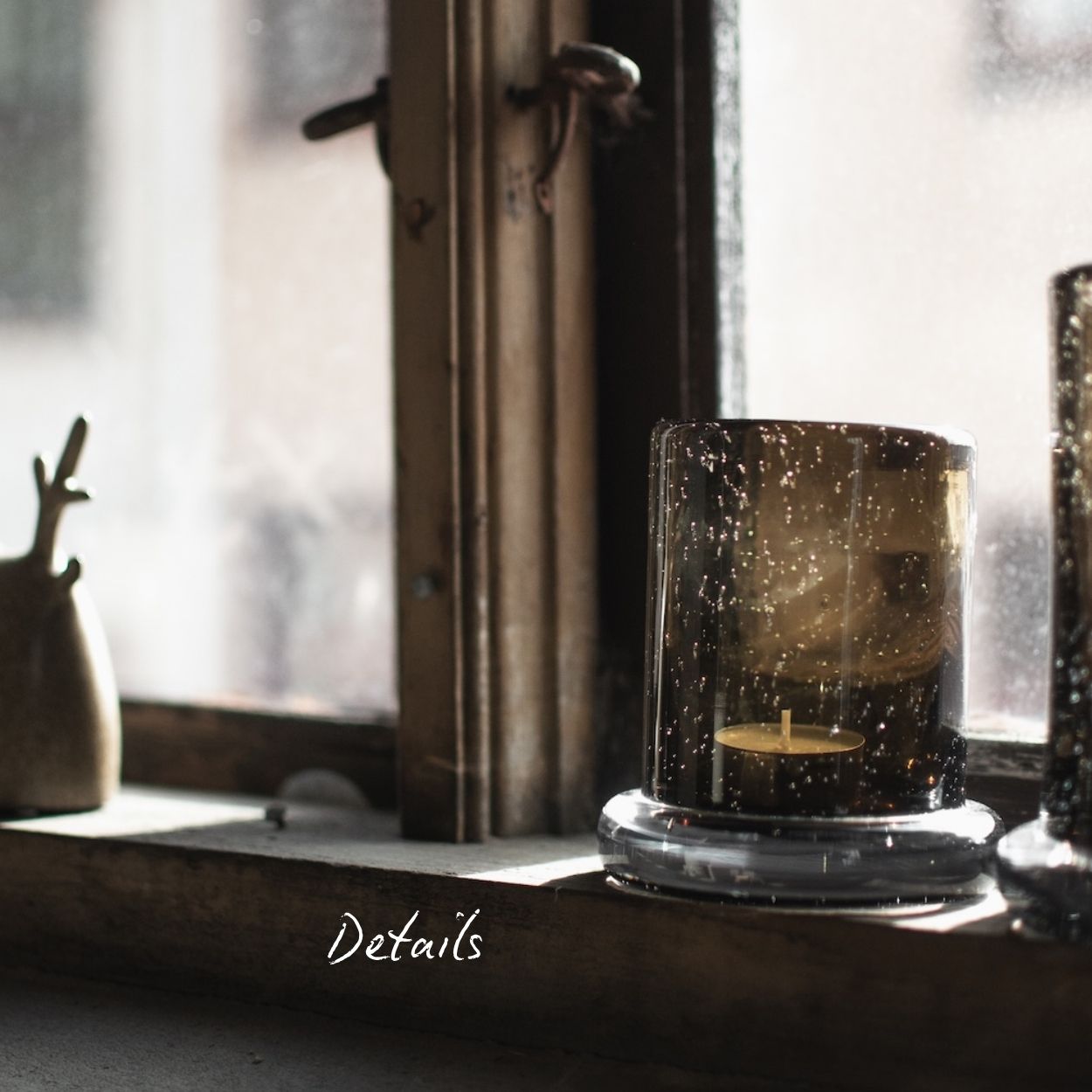 Windlicht Bubble klein - braunes Glas