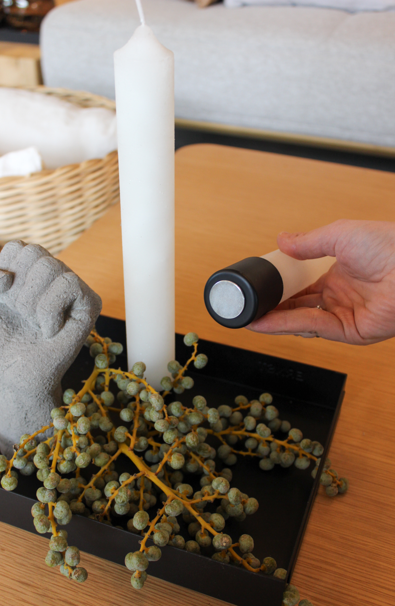 Kerze Berta klein - Ivory