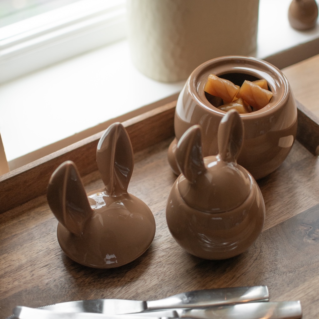 Dose Eating Rabbit groß - Karamell