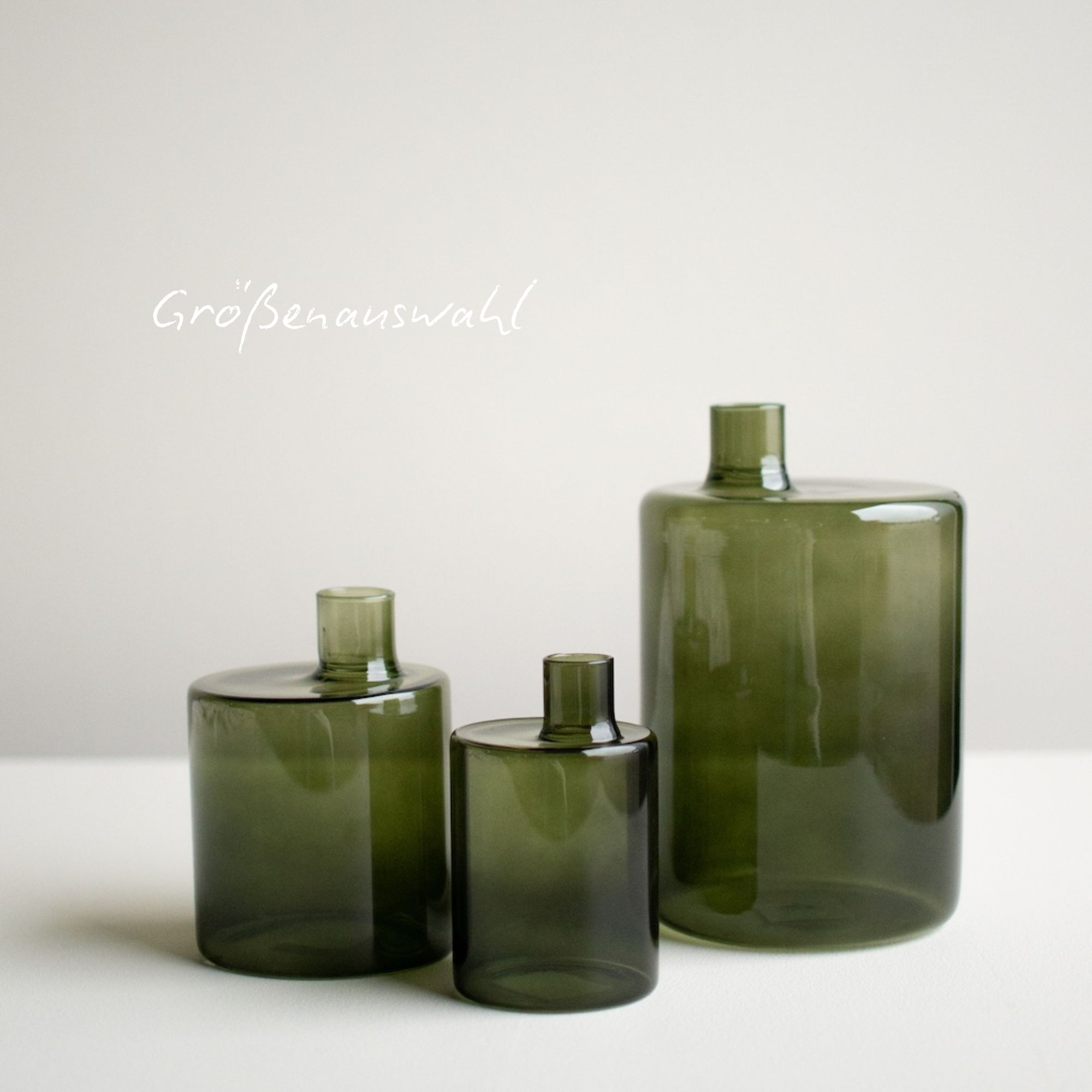 Vase Pipe mittel - grünes Glas