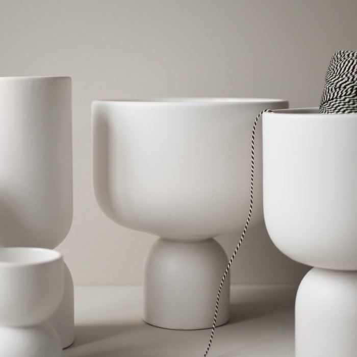 Topf Post groß - weiß