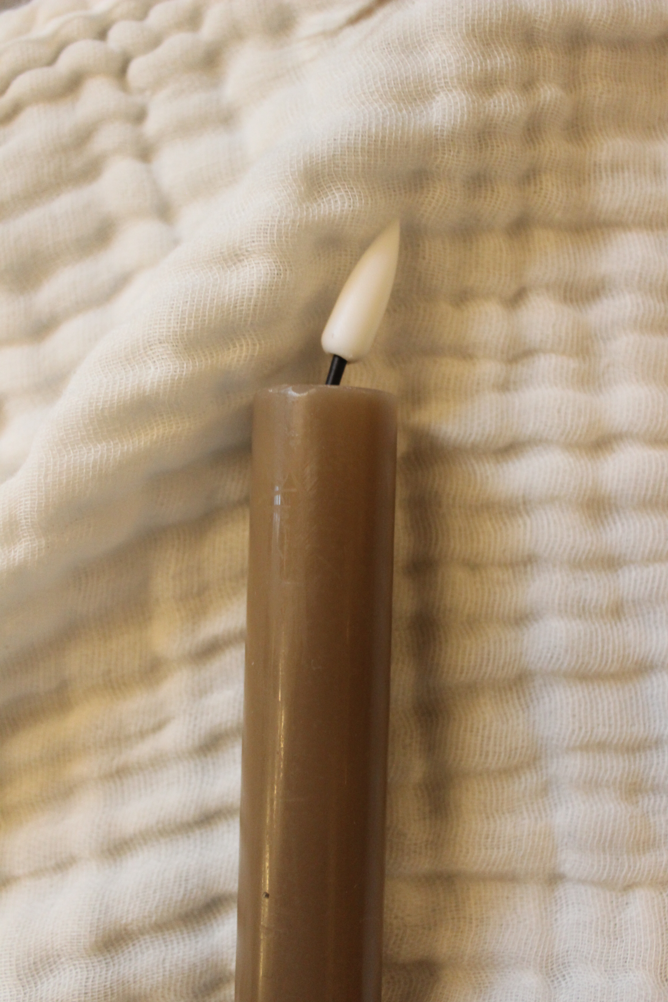 LED Stabkerze lang - Karamell