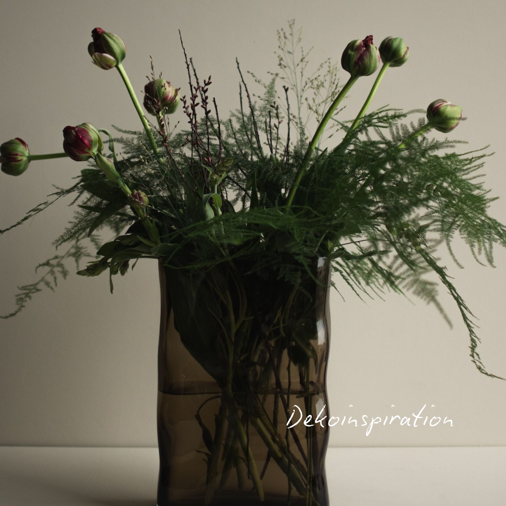 Vase Meadow groß - braunes Glas
