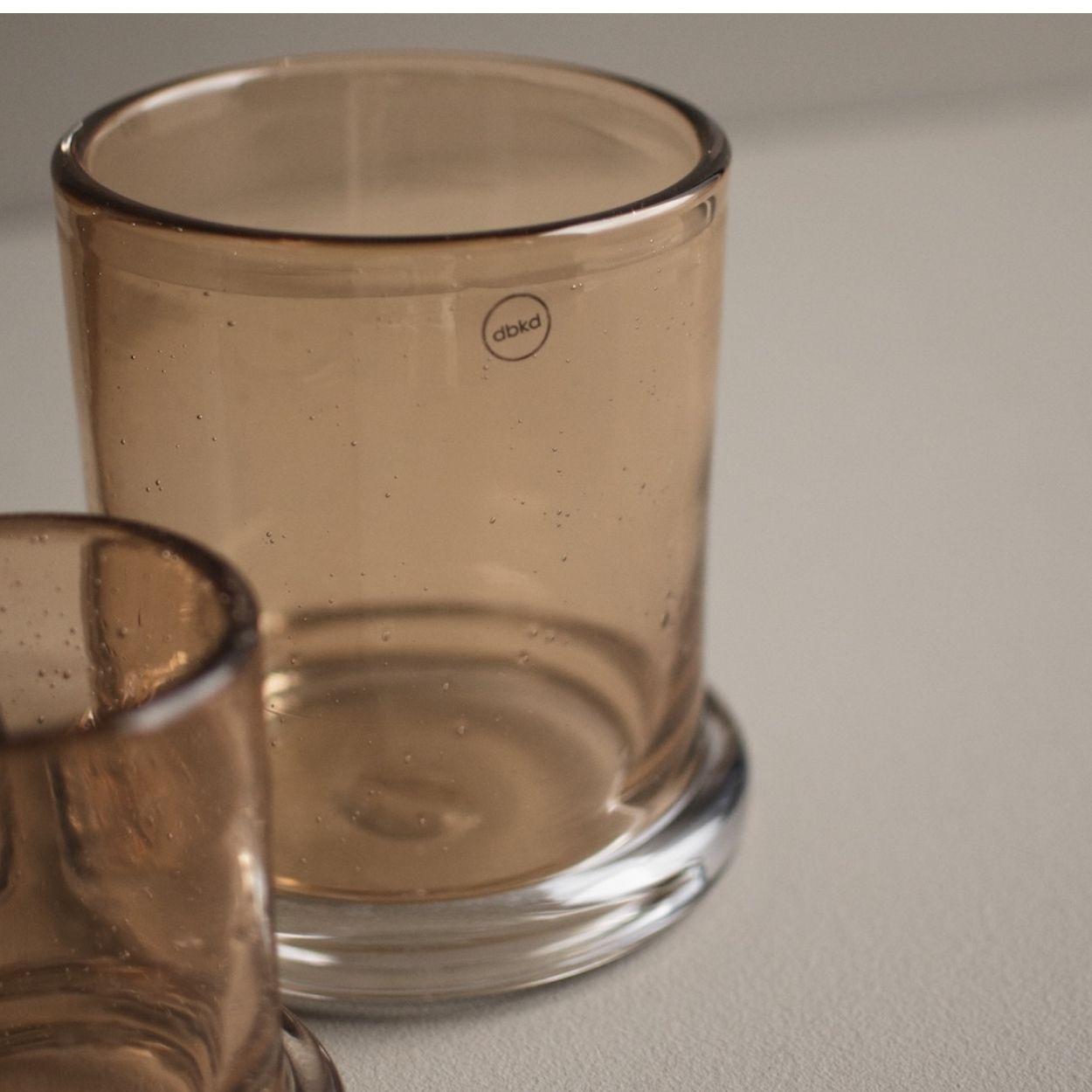 Windlicht Bubble mittel - karamell Glas