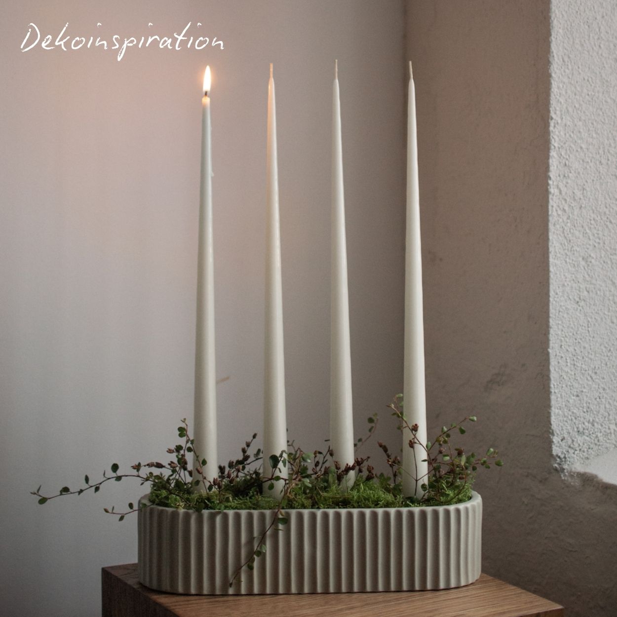 Kerzenschale Stripe - Greige
