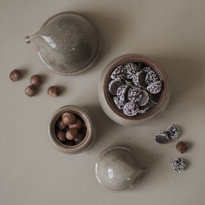 Dose Eating Santa groß - Shiny Beige