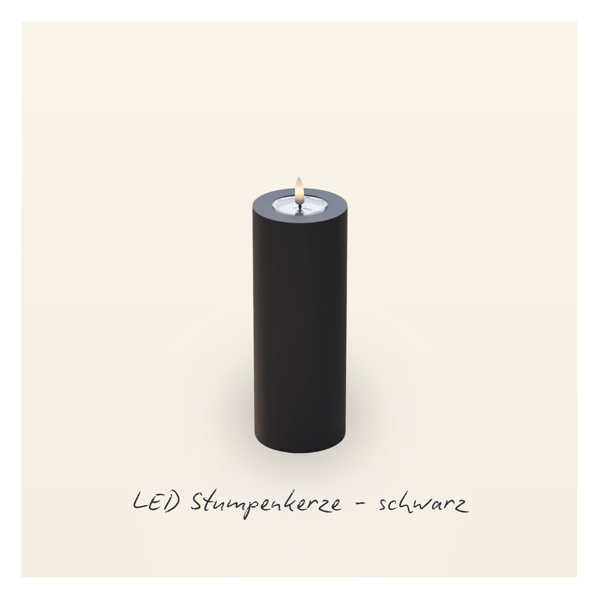 LED Stumpenkerze 7,5x20 - Schwarz