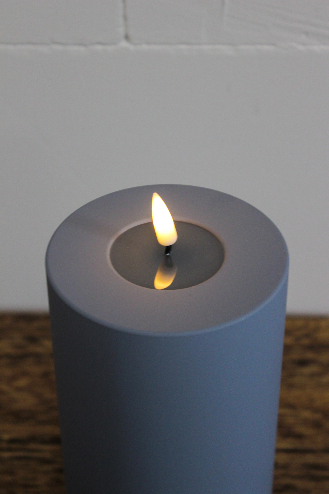 LED Stumpenkerze 10x20 - Grau