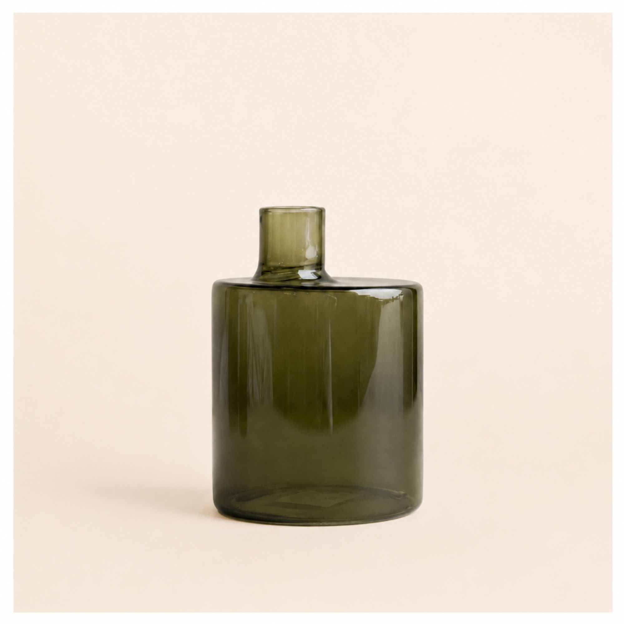 Vase Pipe mittel - grünes Glas