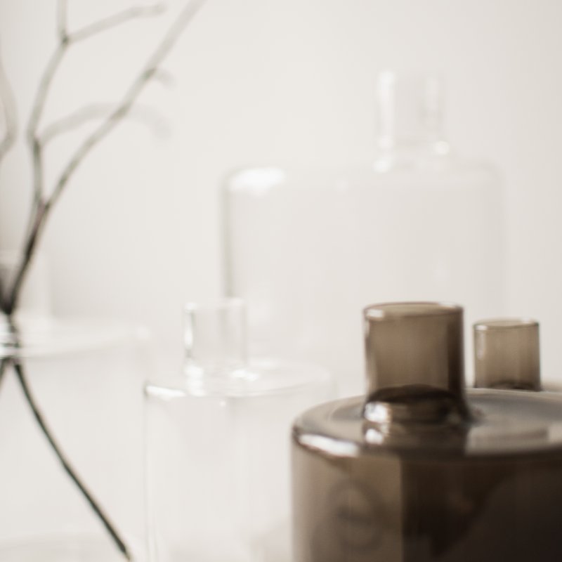 Vase Pipe groß - braunes Glas