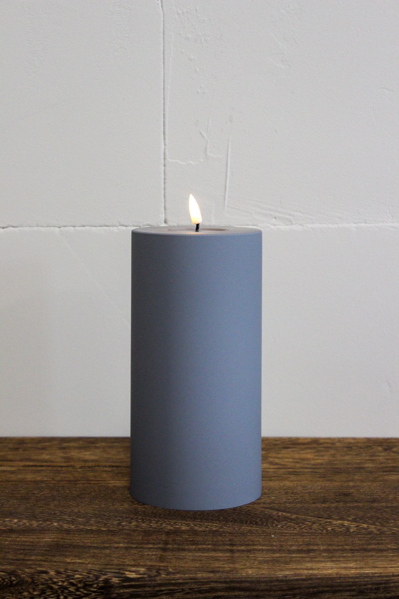 LED Stumpenkerze 10x20 - Grau