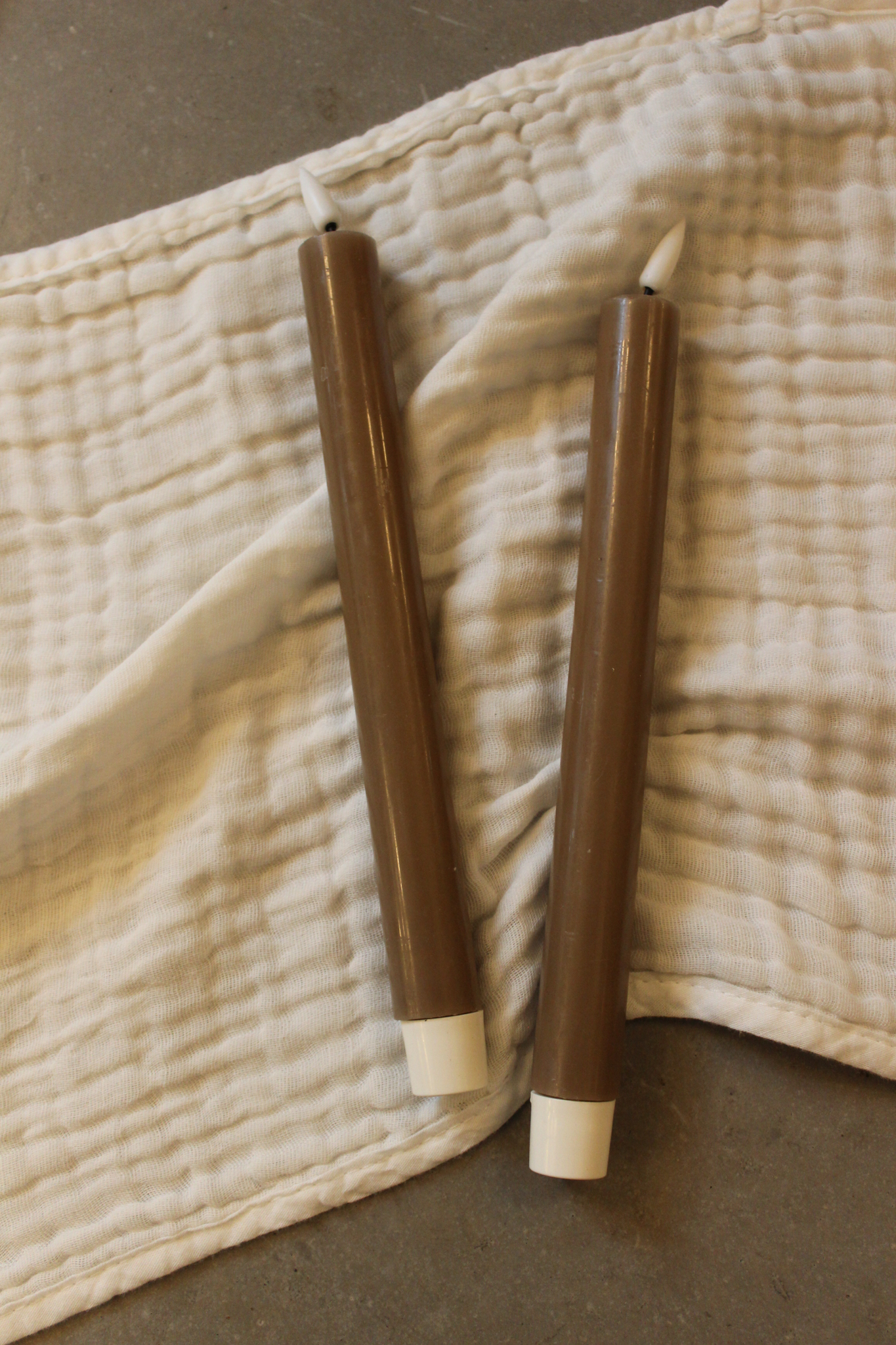 LED Stabkerze lang - Karamell