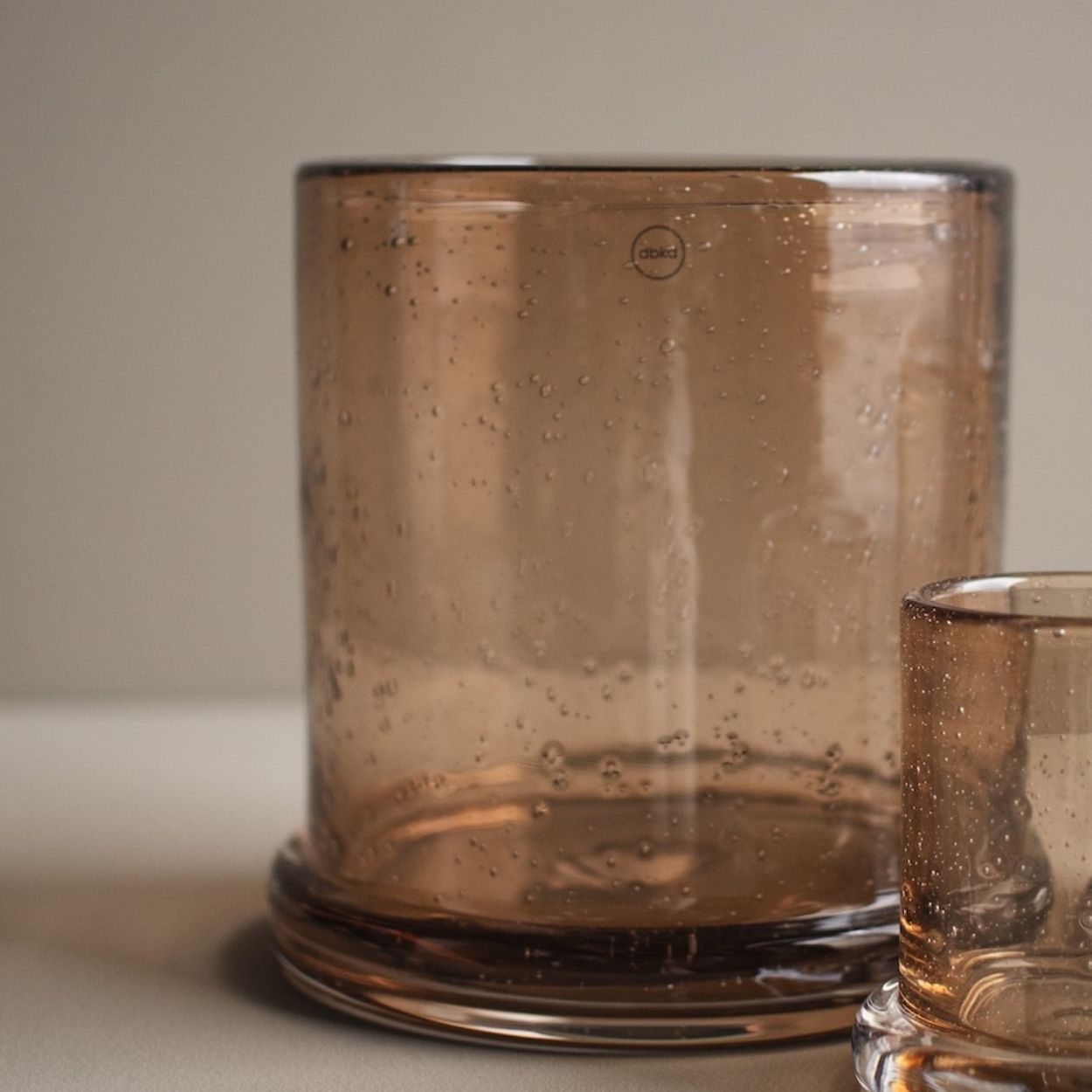 Windlicht Bubble groß - karamell Glas