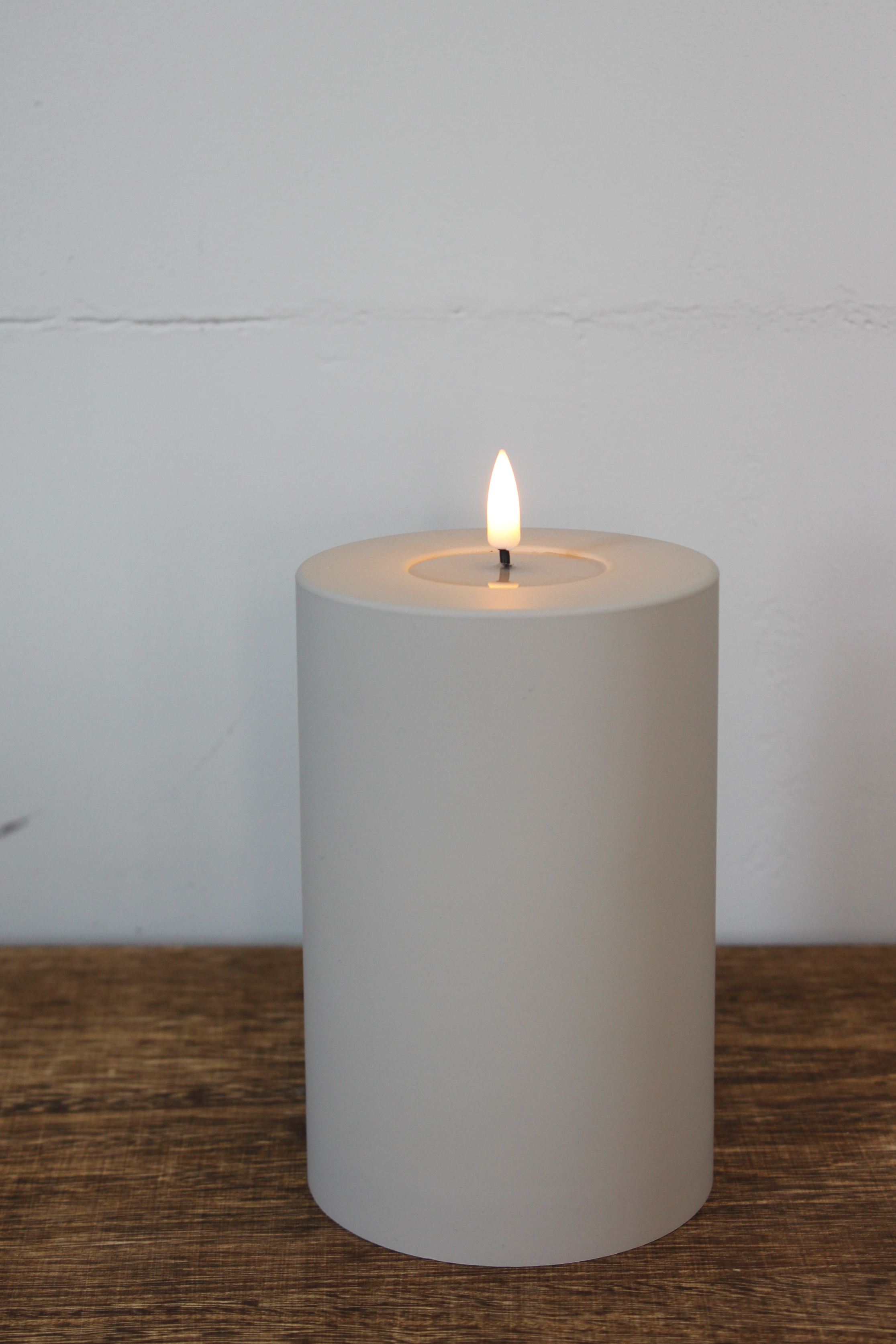 LED Stumpenkerze 10x15 - Greige