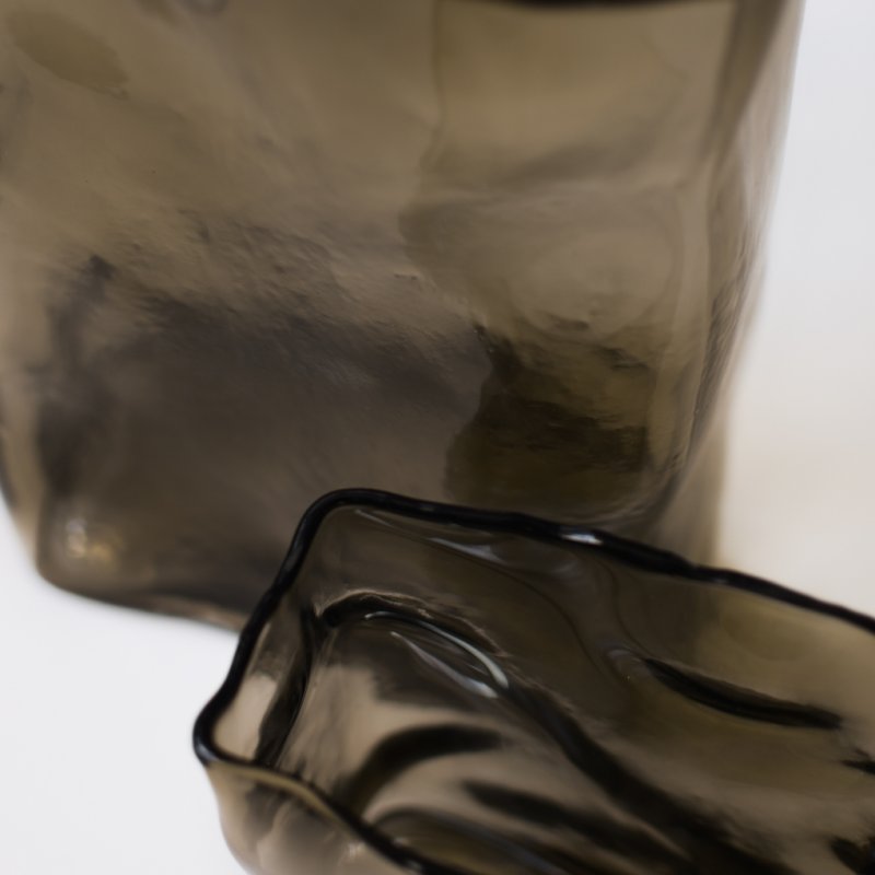 Vase Meadow groß - braunes Glas