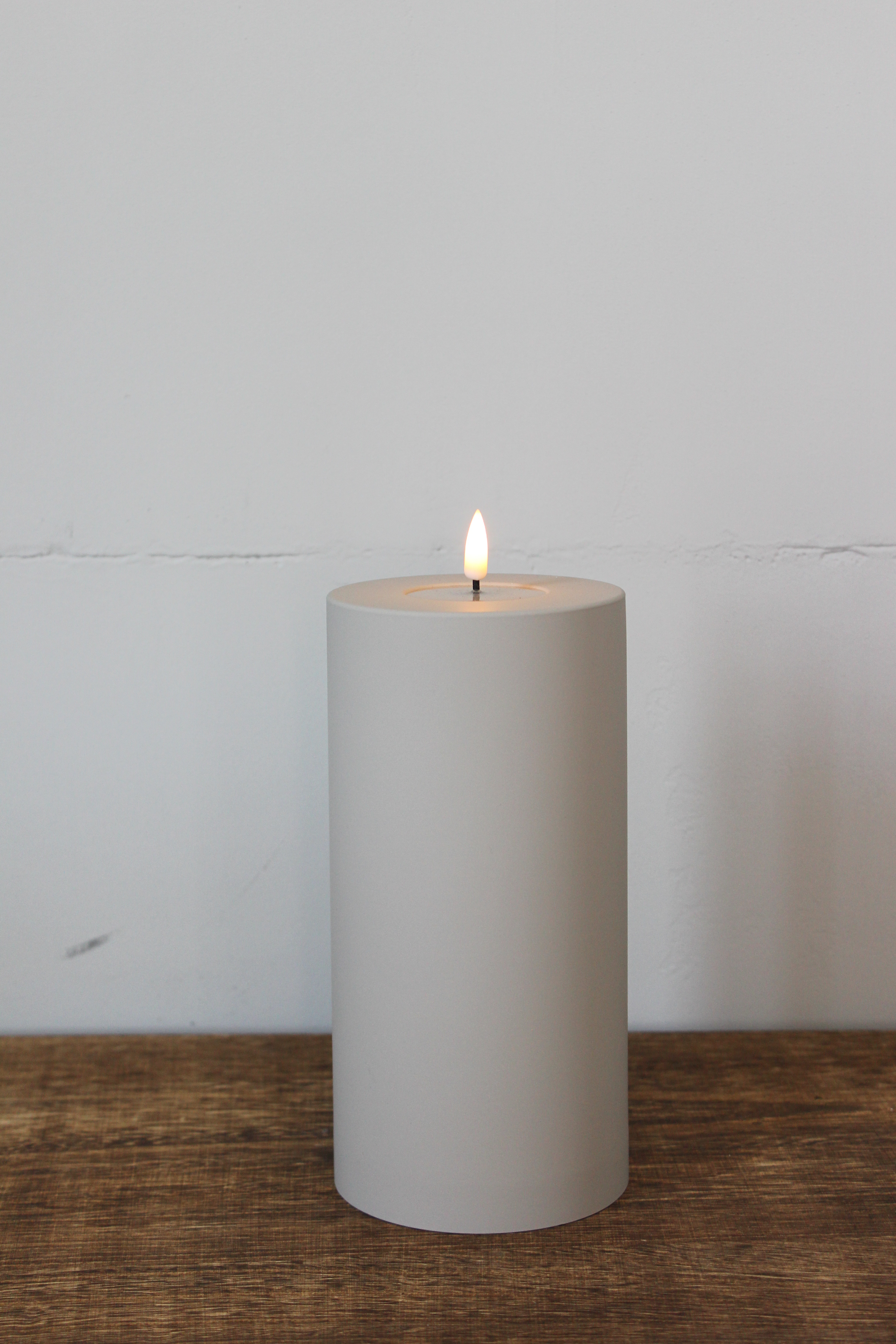 LED Stumpenkerze 10x20 - Greige