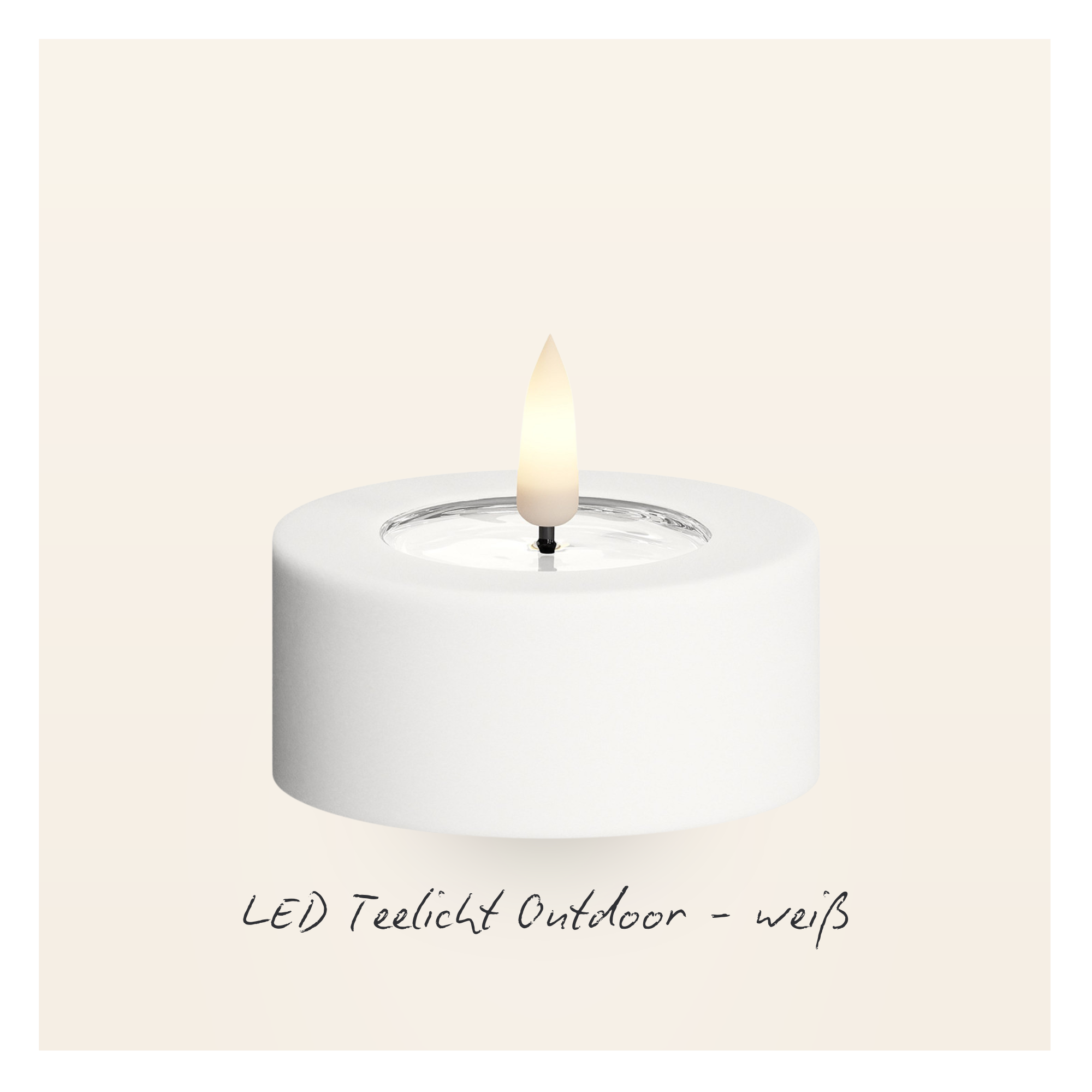 Outdoor LED Teelicht groß - Weiß