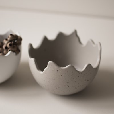 Schale Happy Easter klein - greige dot