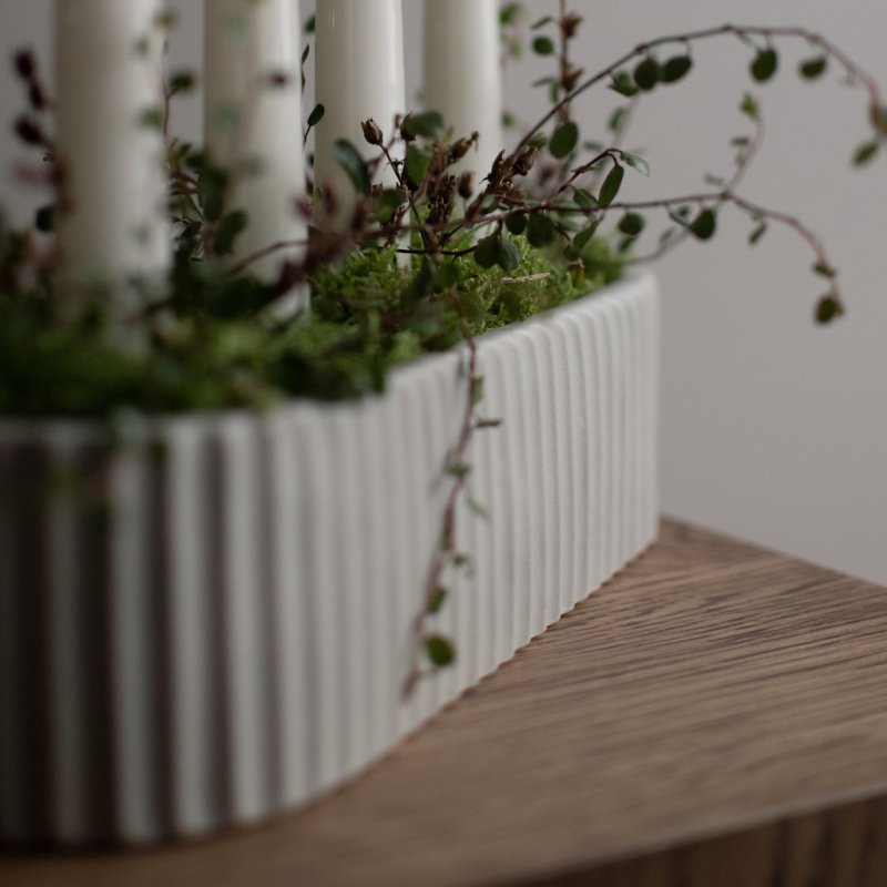 Kerzenschale Stripe - greige