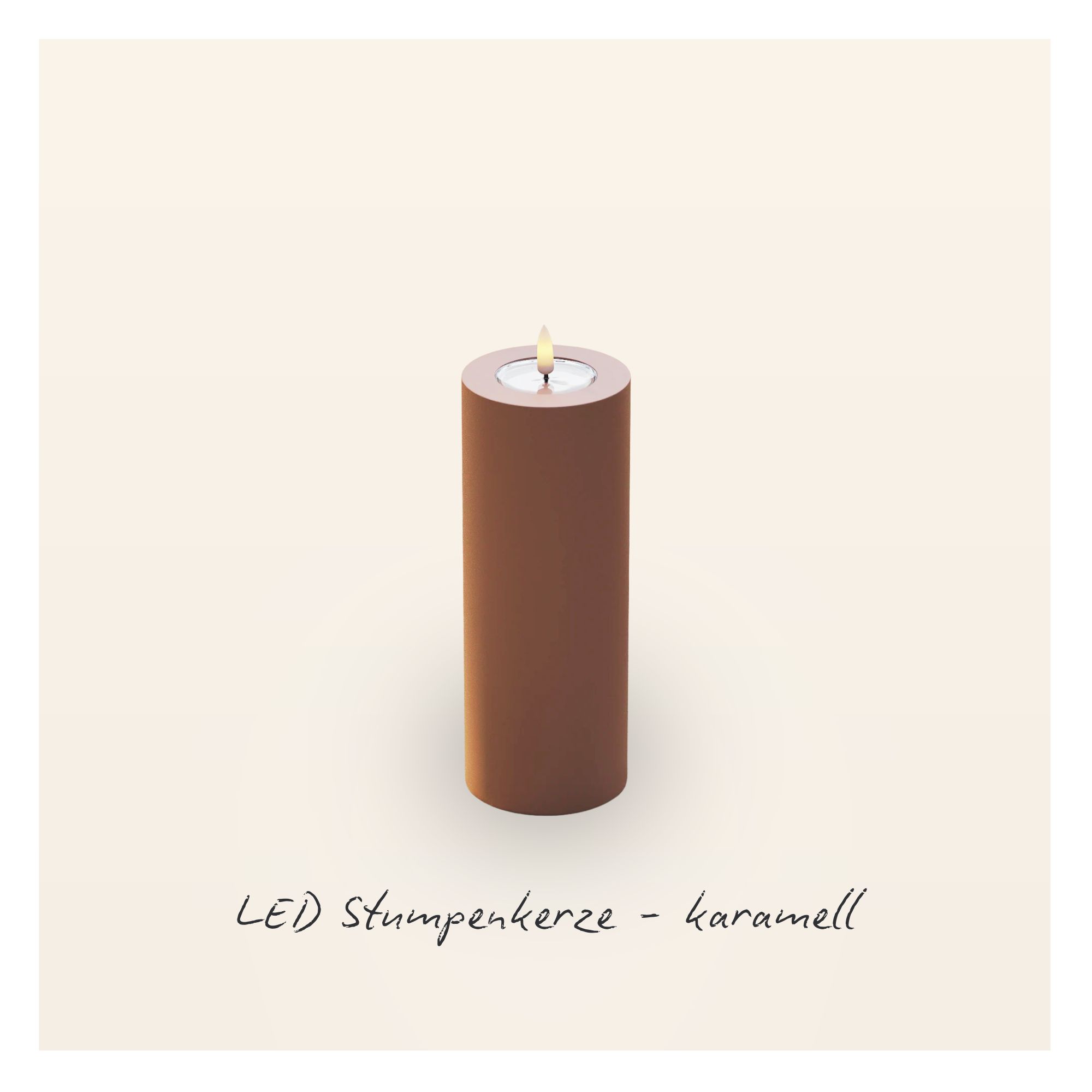LED Stumpenkerze 7,5x20 - Karamell