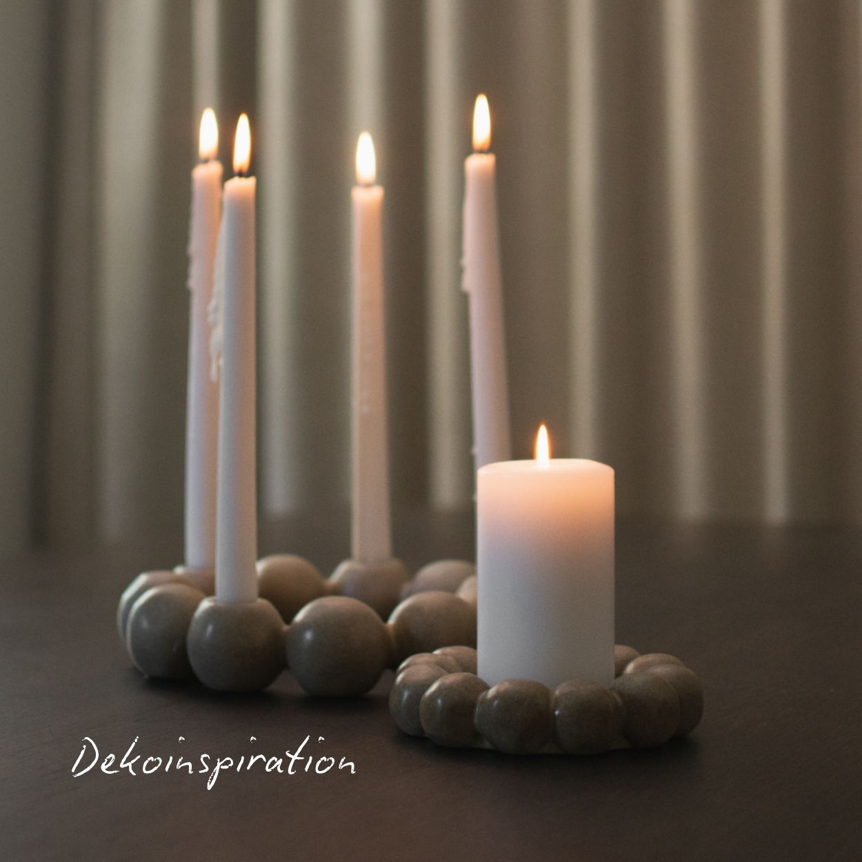 Kerzenteller Bright - Beige