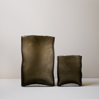 Vase Meadow groß - braunes Glas