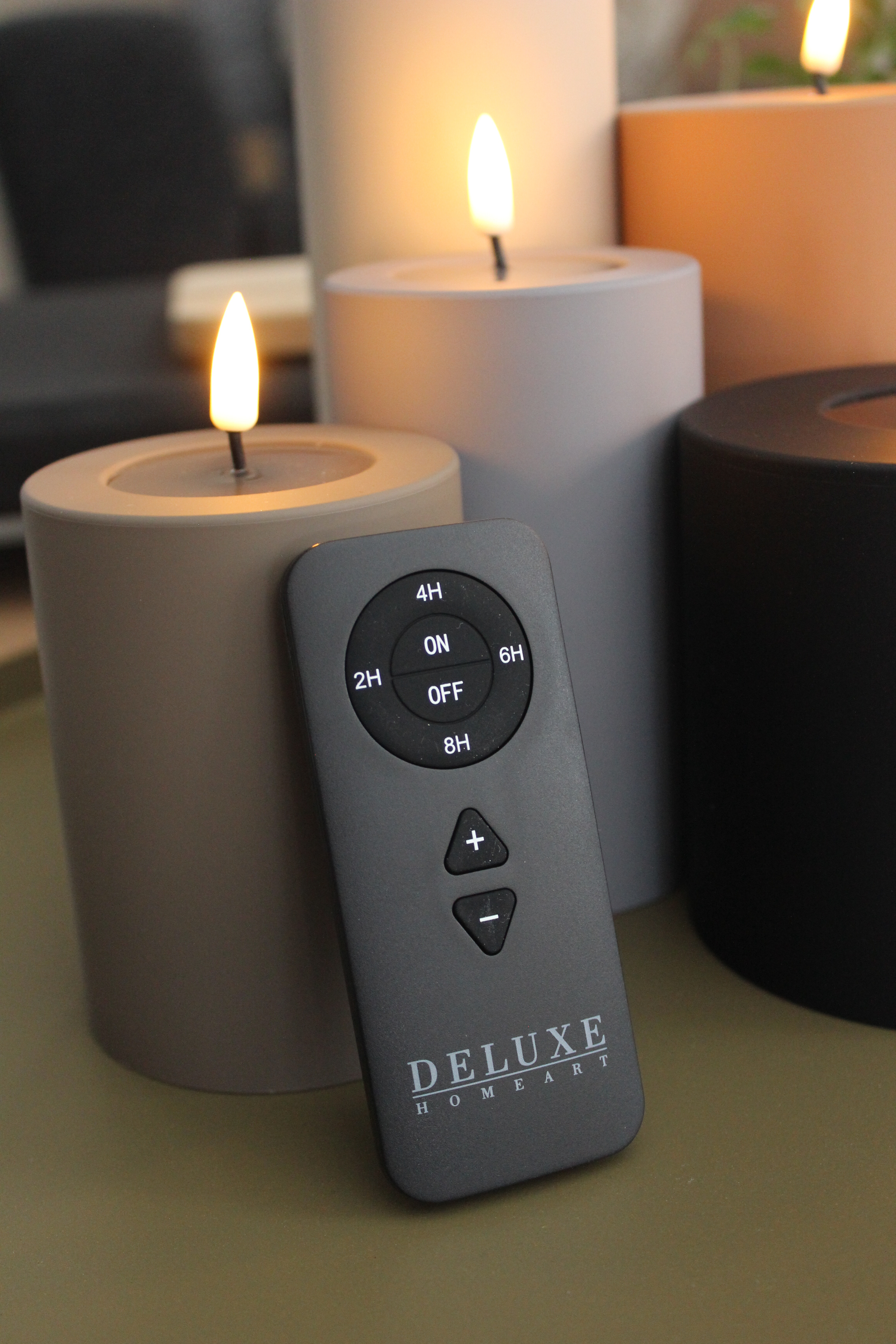 LED Stumpenkerze 7,5x10 - Karamell