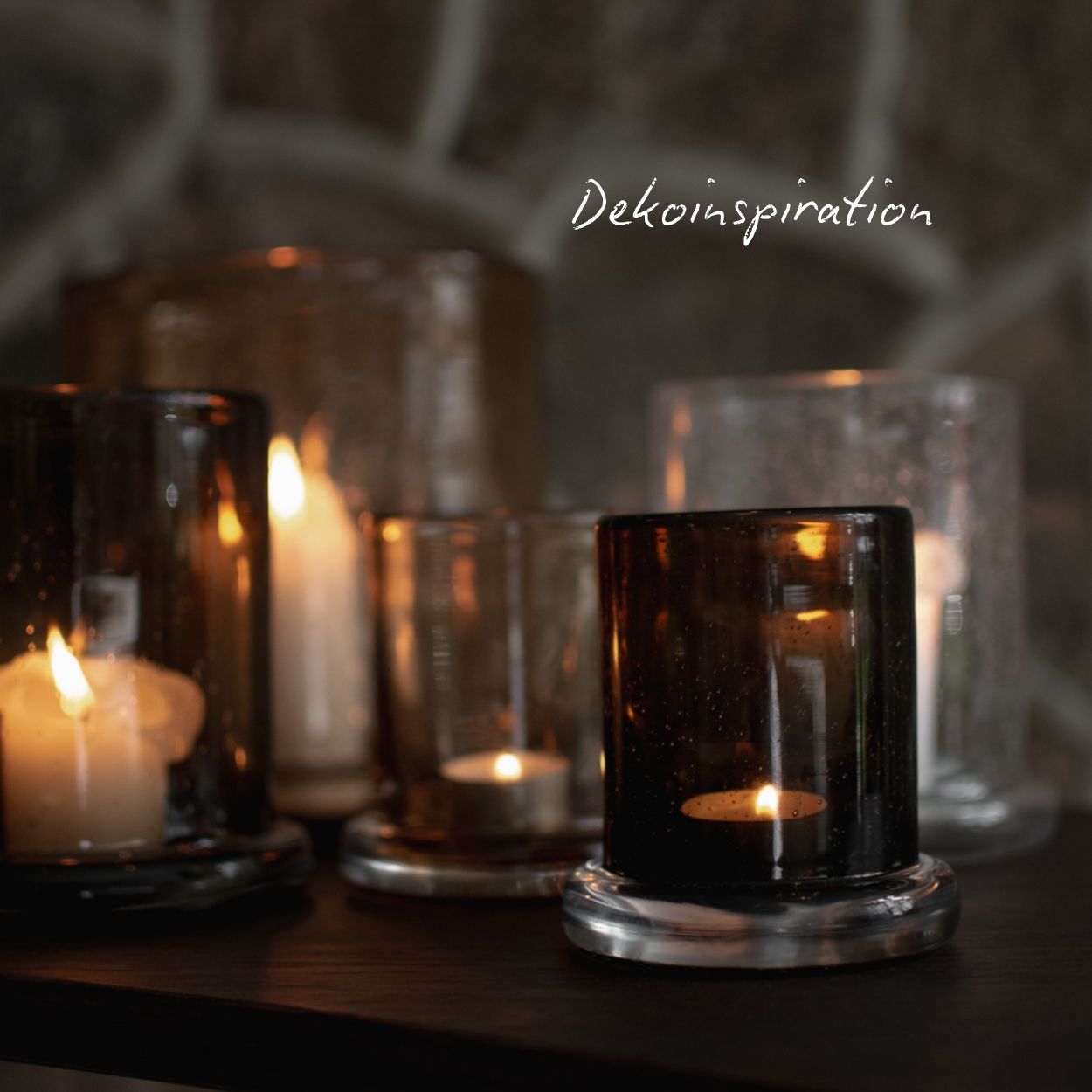 Windlicht Bubble klein - braunes Glas