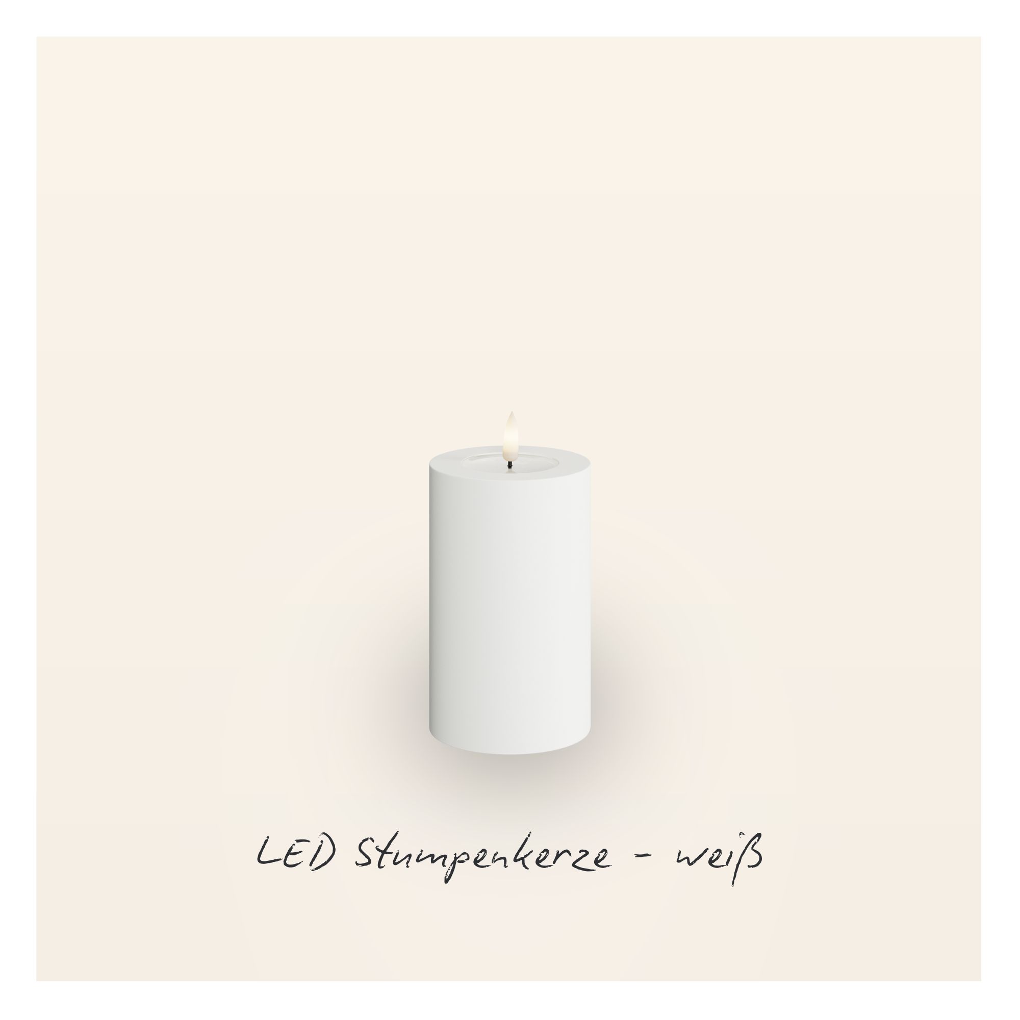 LED Stumpenkerze 7,5x12,5 - Weiß