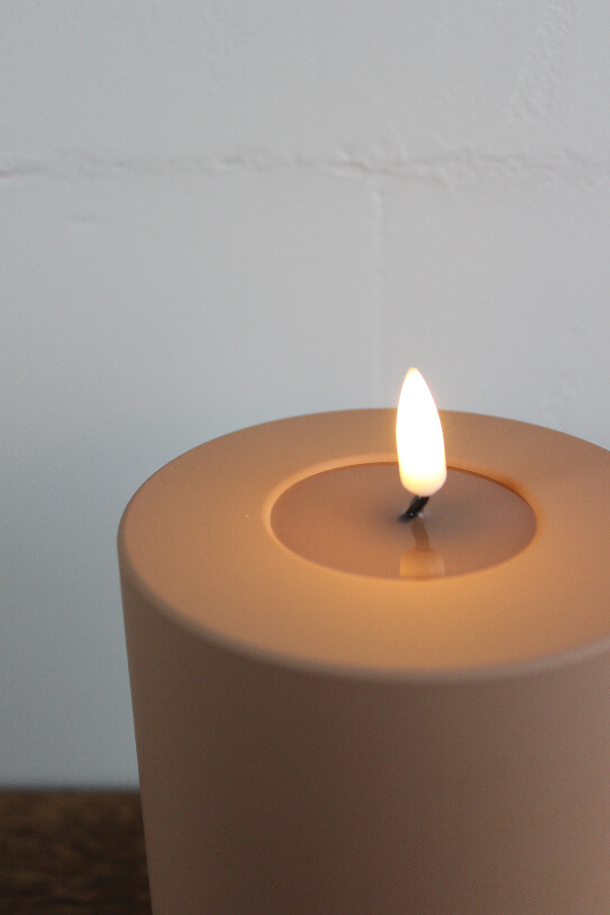 LED Stumpenkerze 10x15 - Karamell