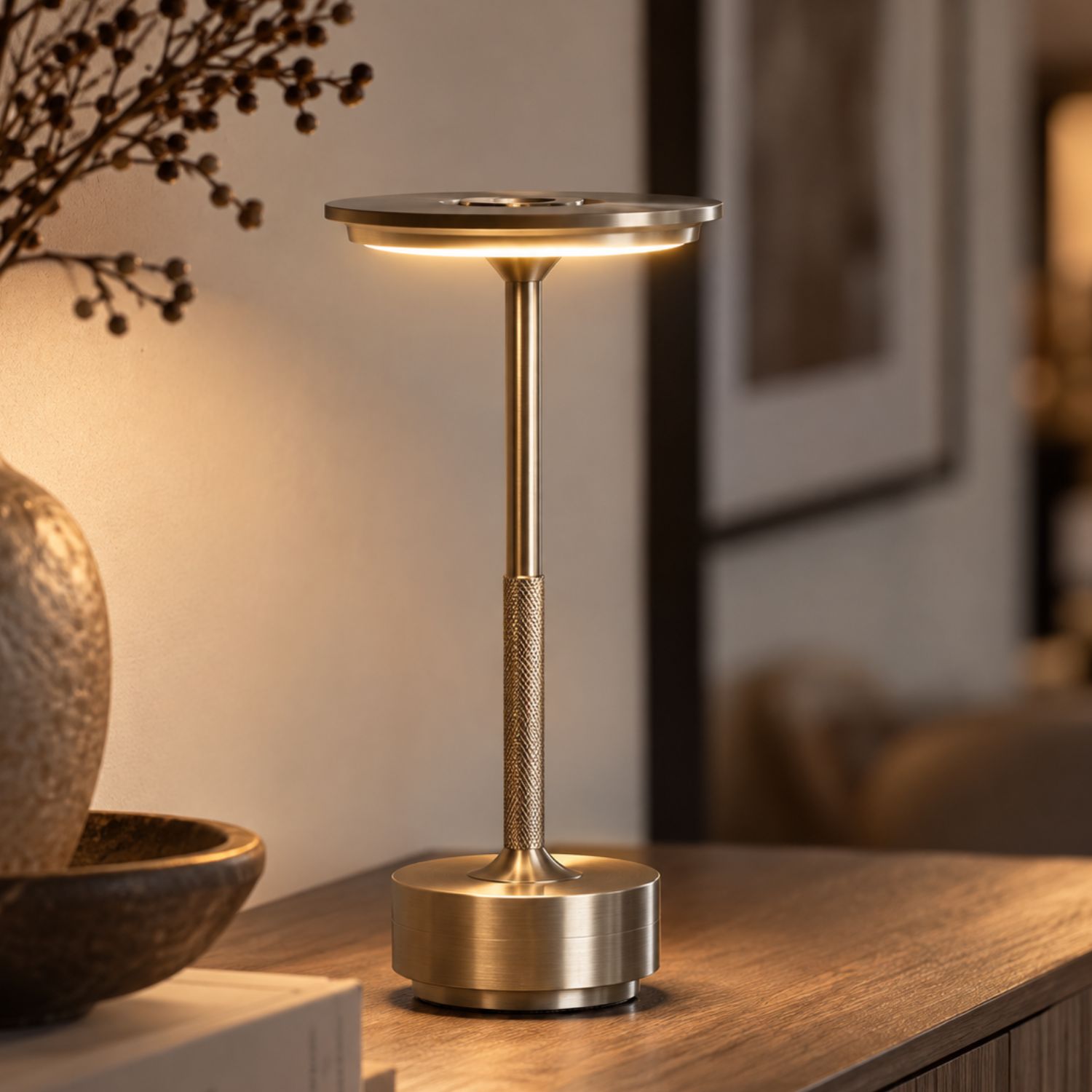 USB Tischlampe Lyneham - Silber