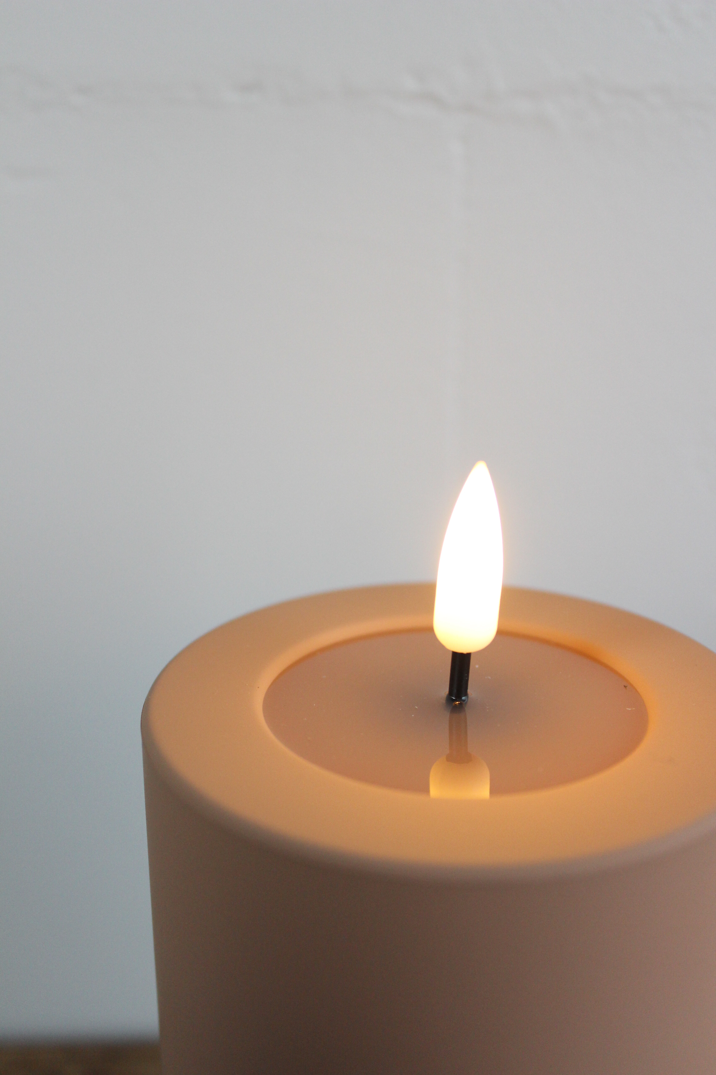 LED Stumpenkerze 7,5x12,5 - Karamell