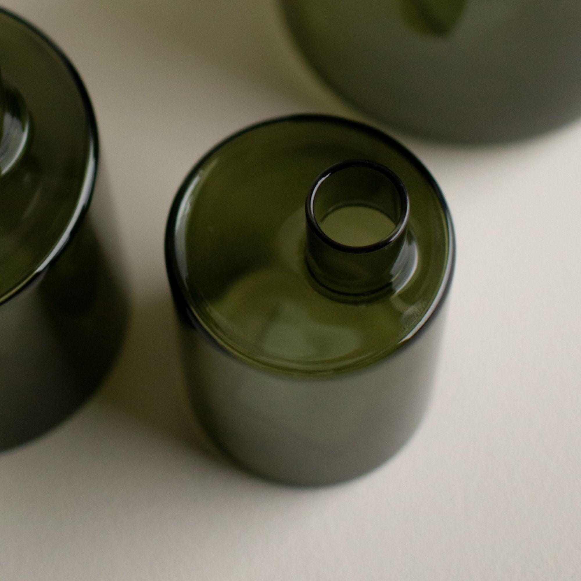 Vase Pipe klein - grünes Glas
