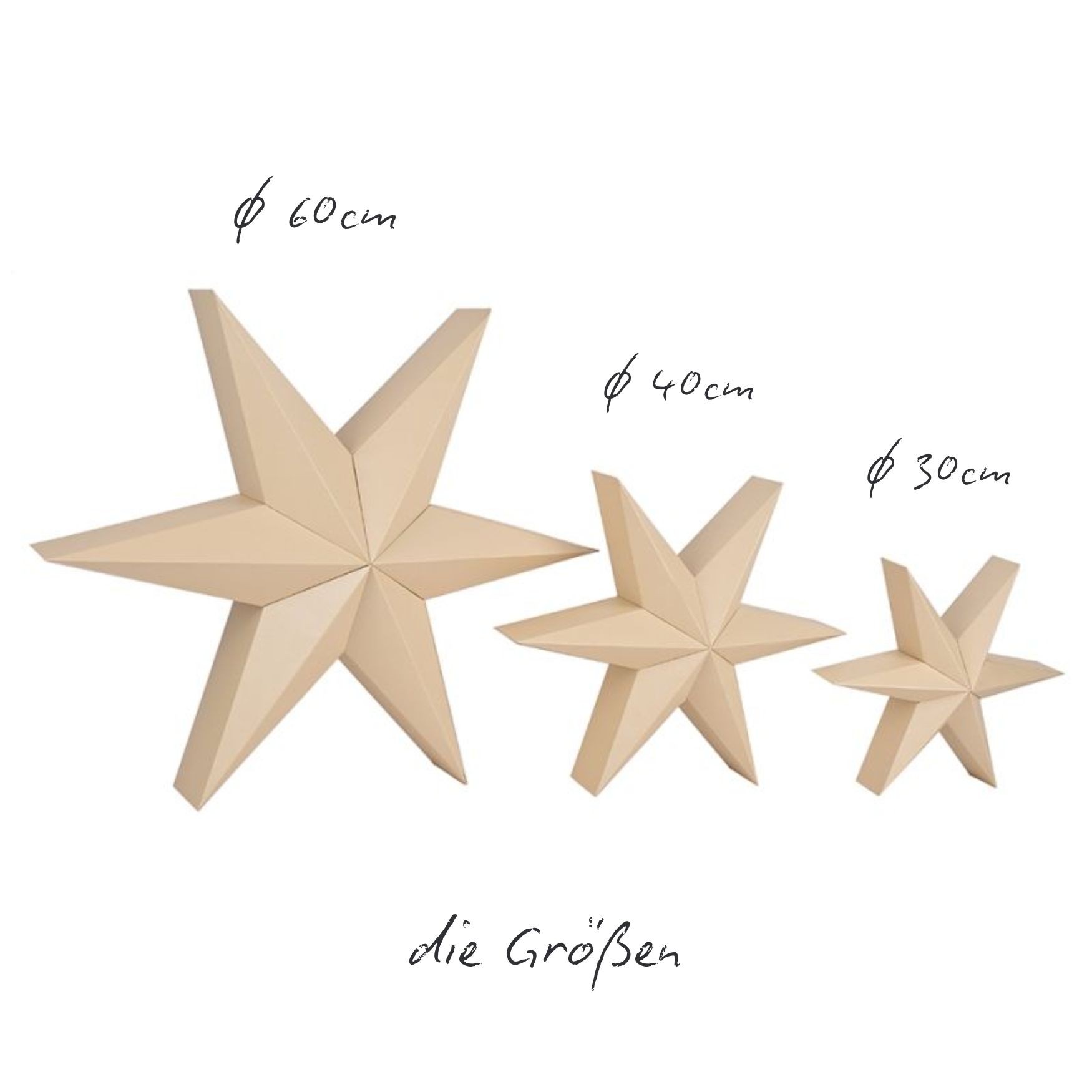 Papierstern Lumi Beige – Ø40 cm