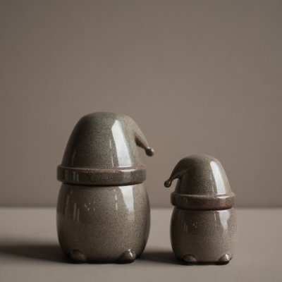 Dose Eating Santa groß - Shiny Beige