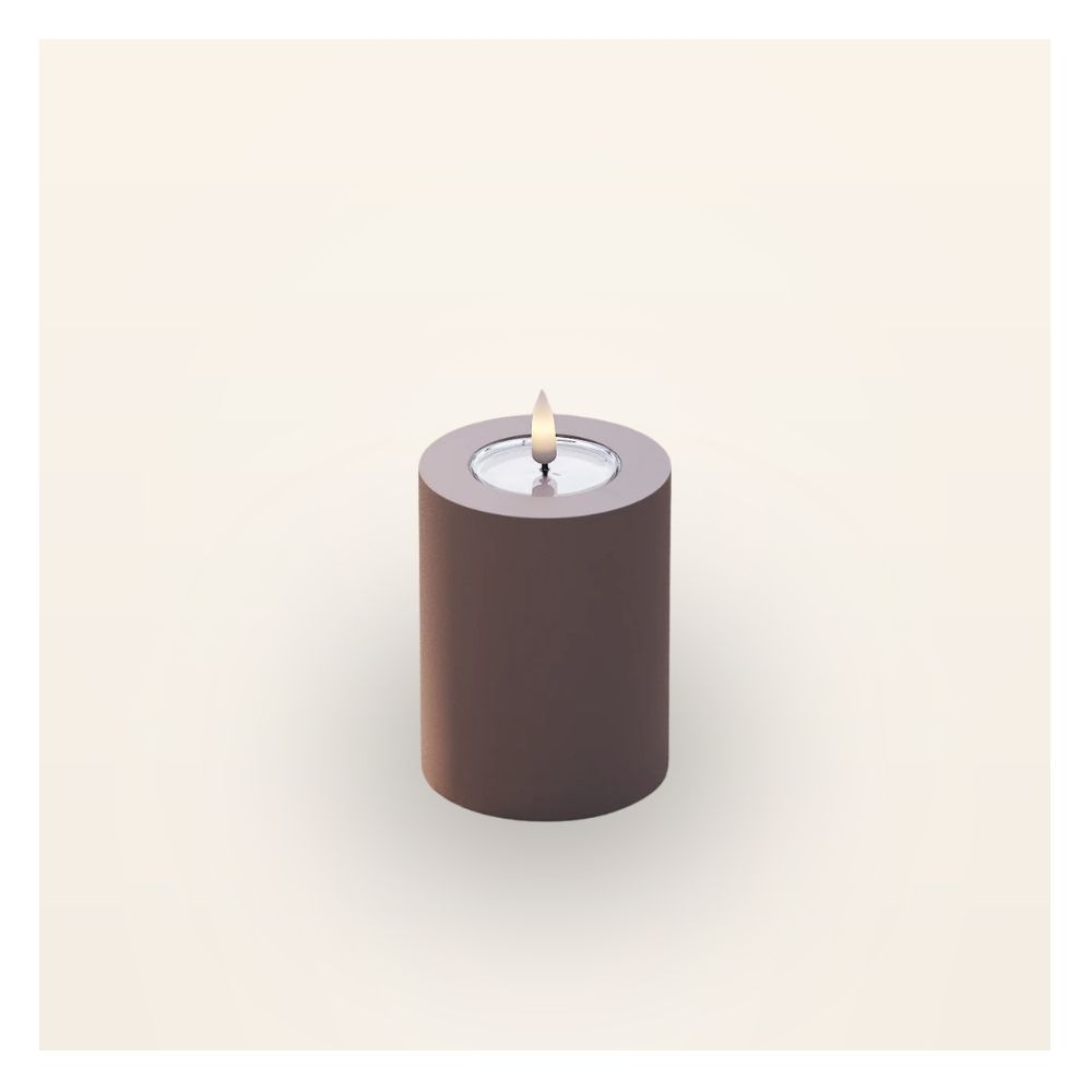 LED Stumpenkerze 7,5x10 - Taupe