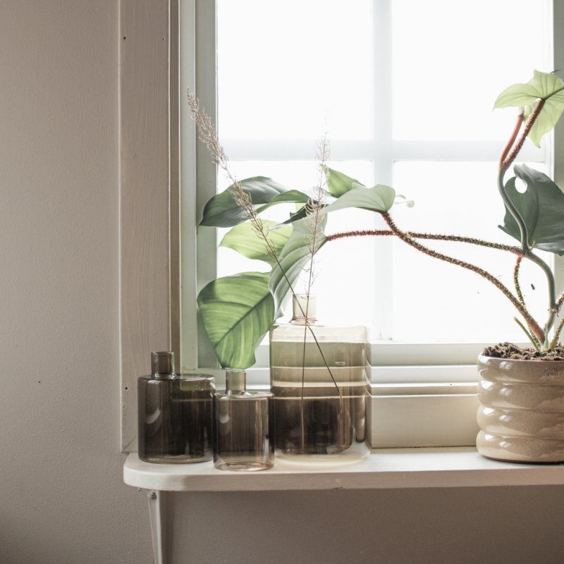 Vase Pipe groß - braunes Glas