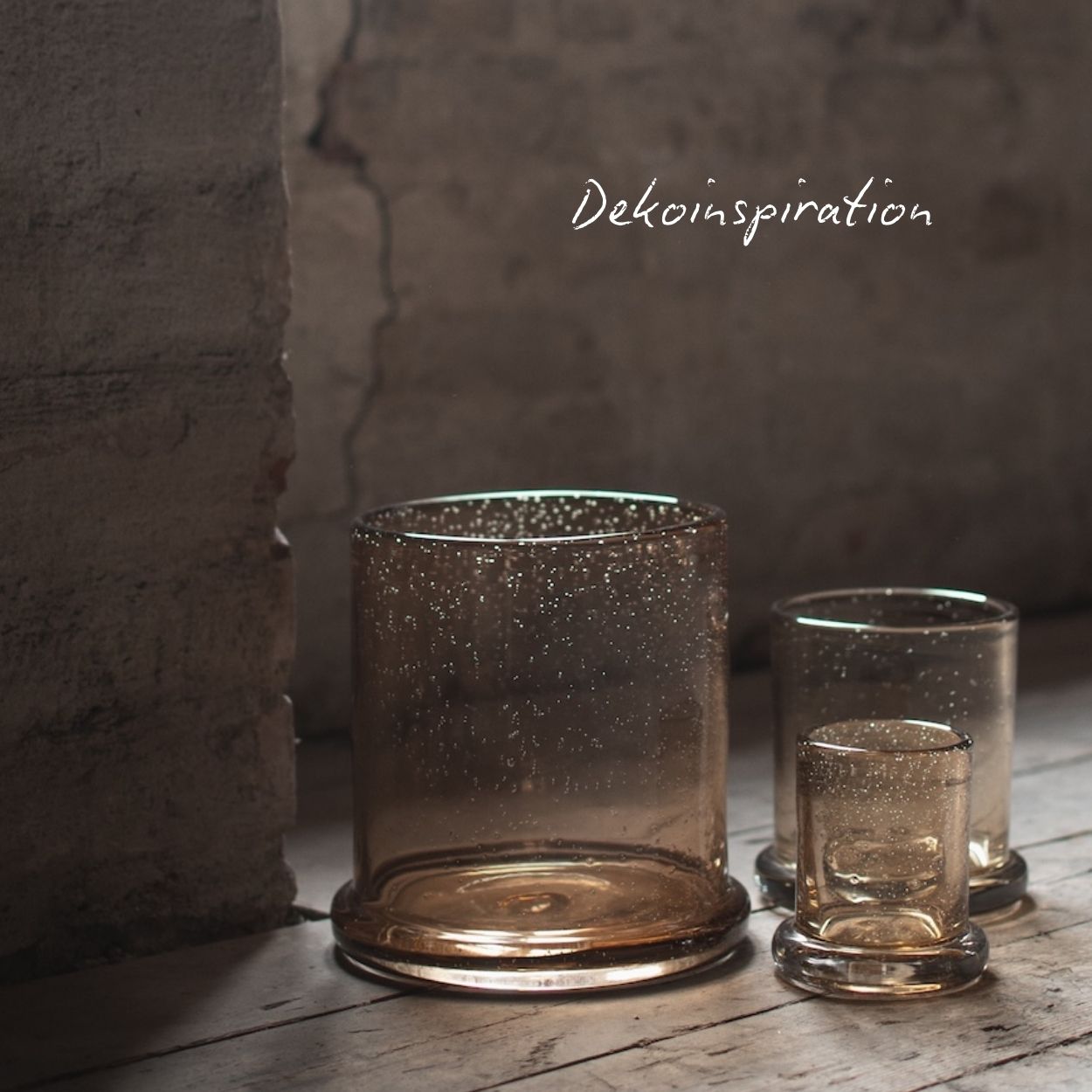 Windlicht Bubble groß - karamell Glas
