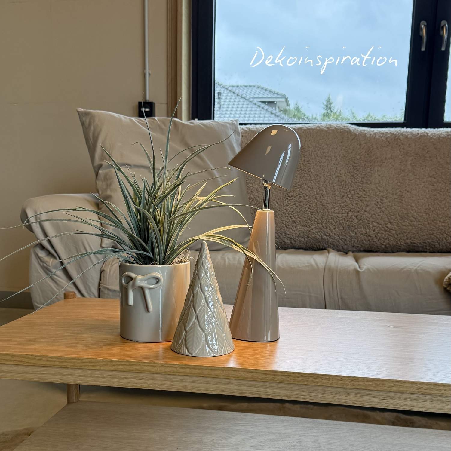Tischlampe Estella - Taupe