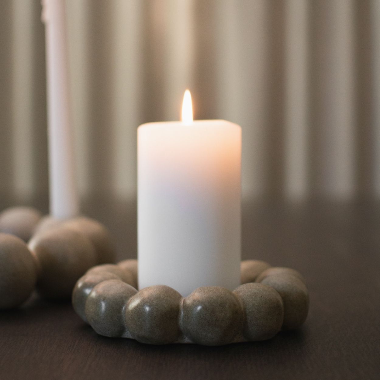 Kerzenteller Bright - Beige