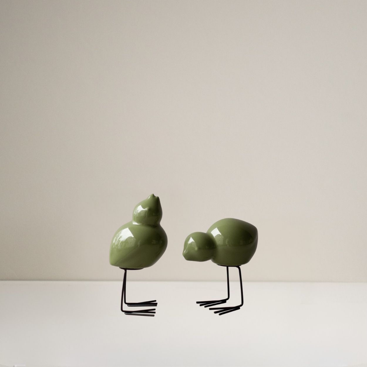 2er Set Swedish Bird - Shiny Green