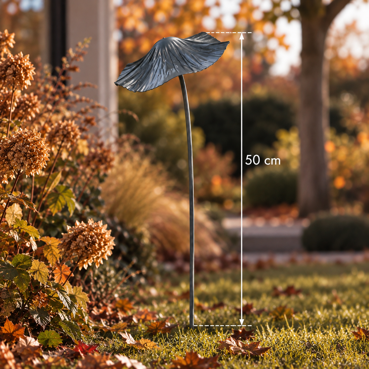Gartenstecker Pilz klein - Grau