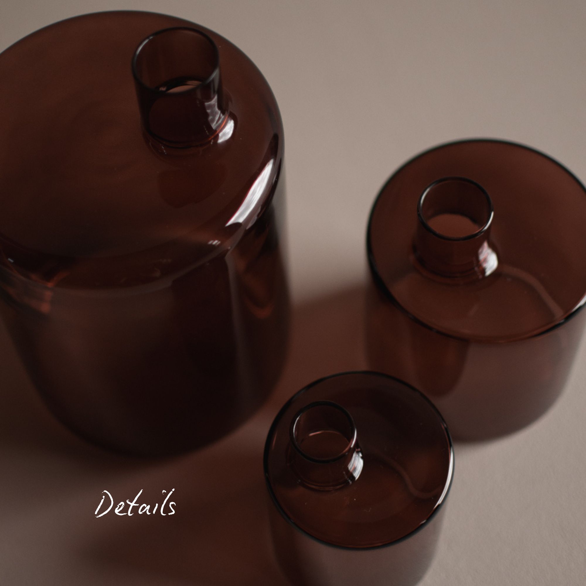 Vase Pipe groß - bordeauxrotes Glas