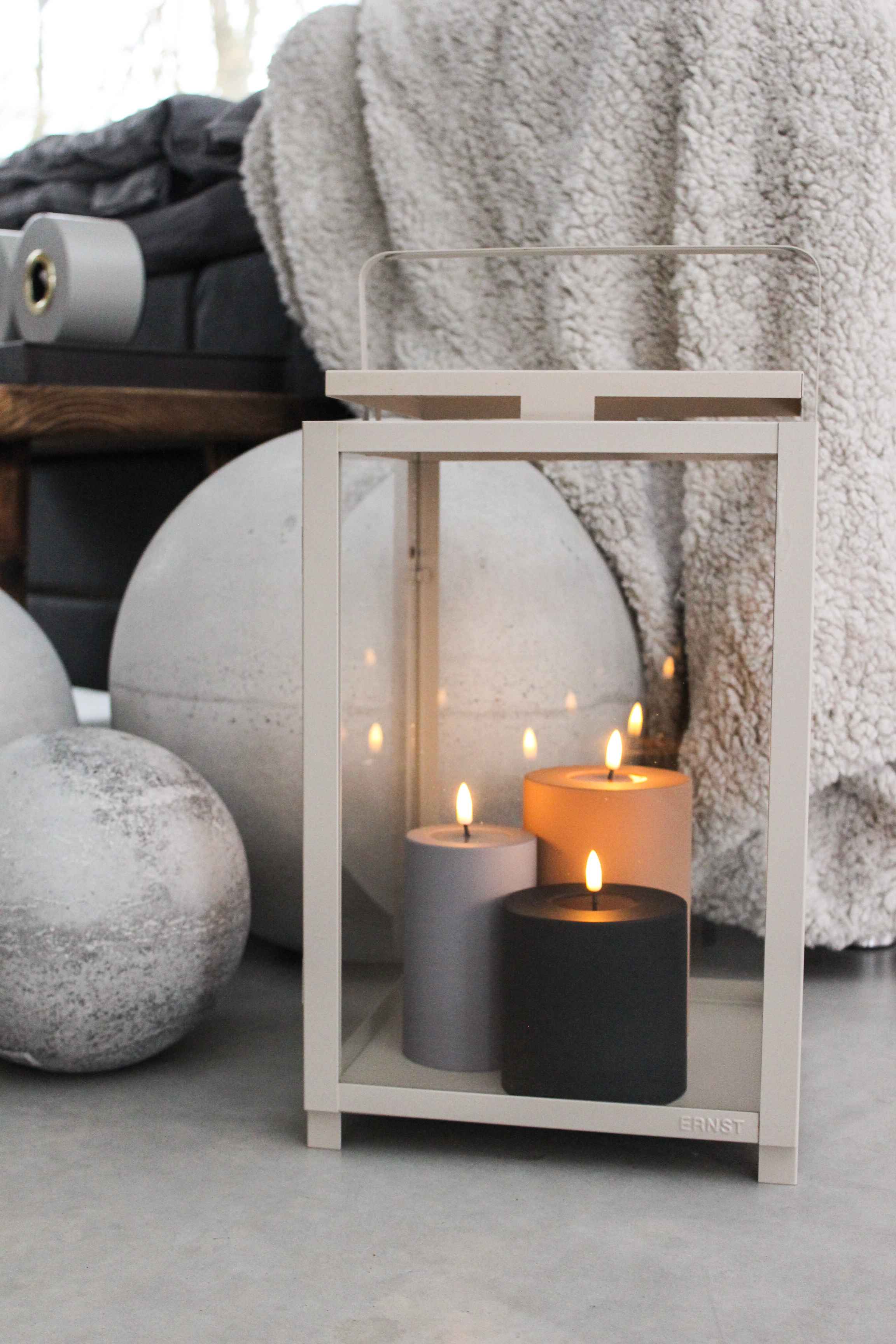 LED Stumpenkerze 10x10 - schwarz