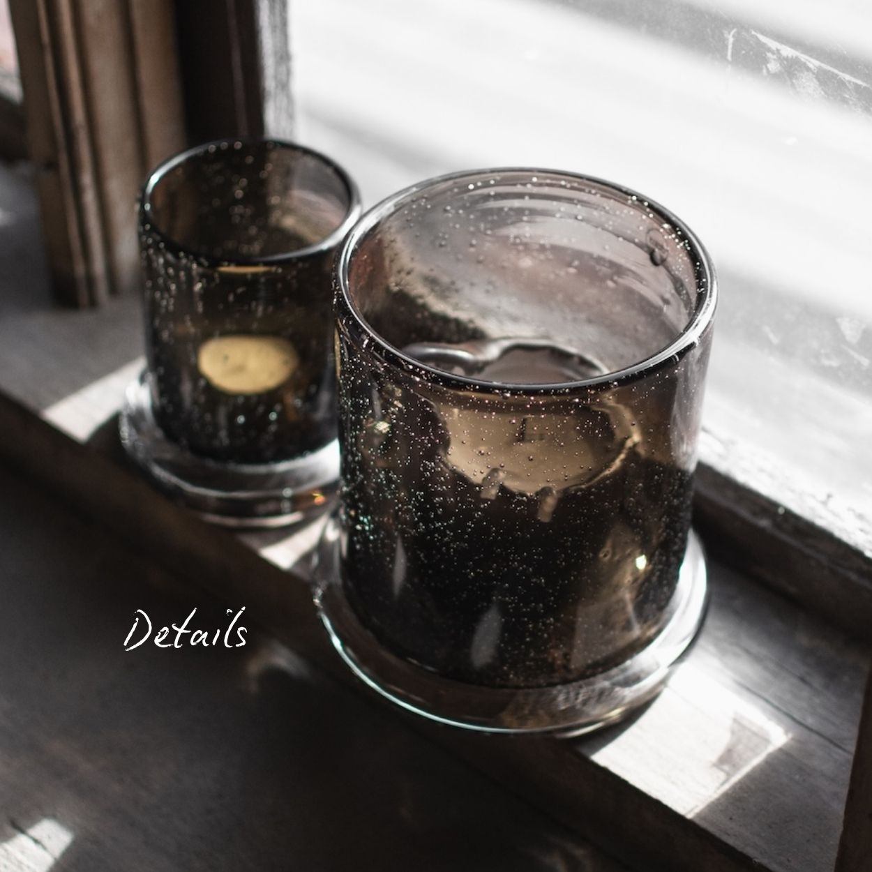 Windlicht Bubble mittel - braunes Glas