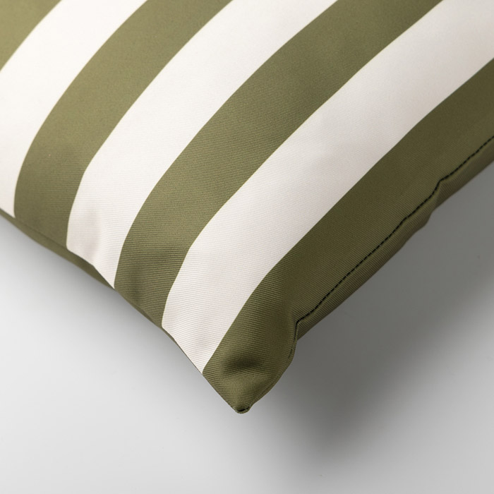 Outdoorkissen Luna - Oliv gestreift