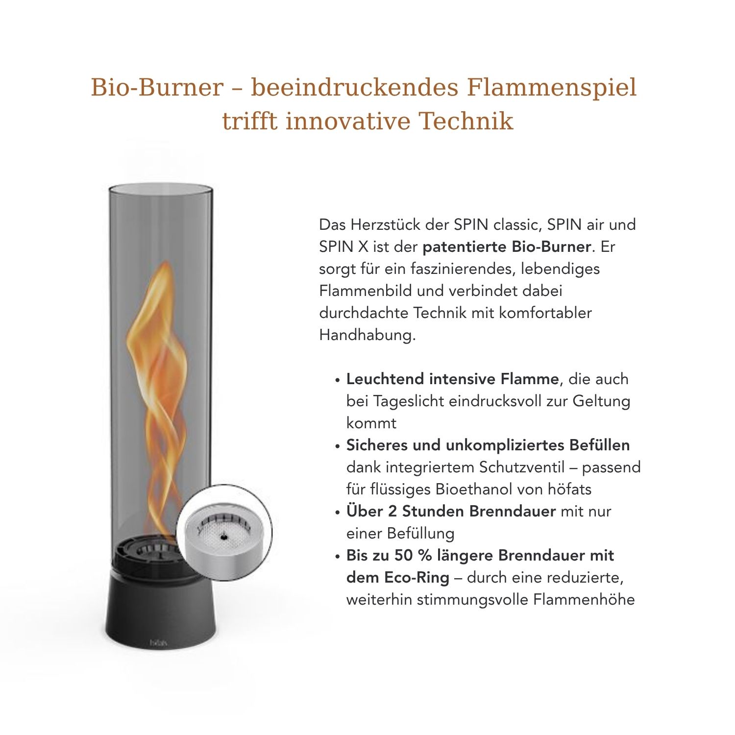 Tischfeuer SPINair 1200 - All Black