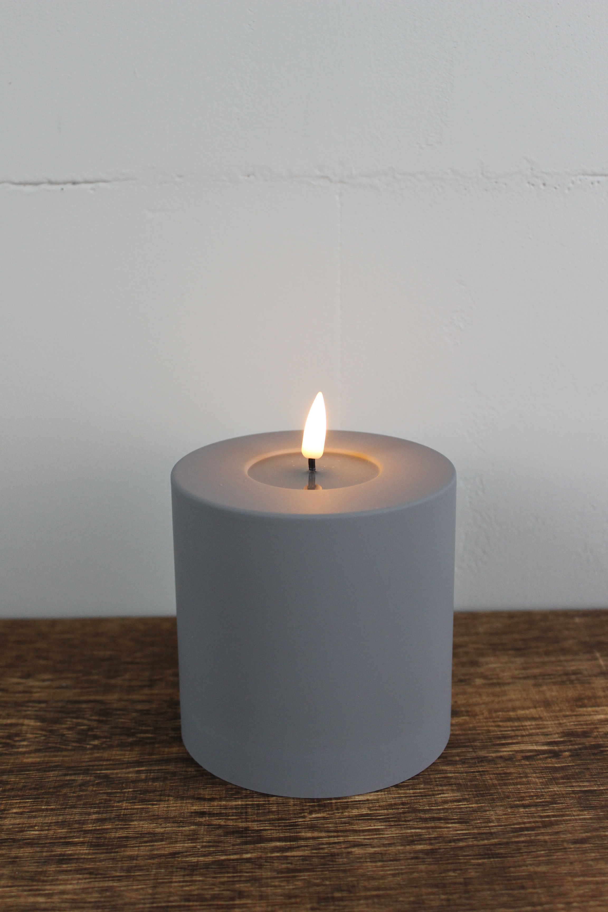 LED Stumpenkerze 10x10 - Grau