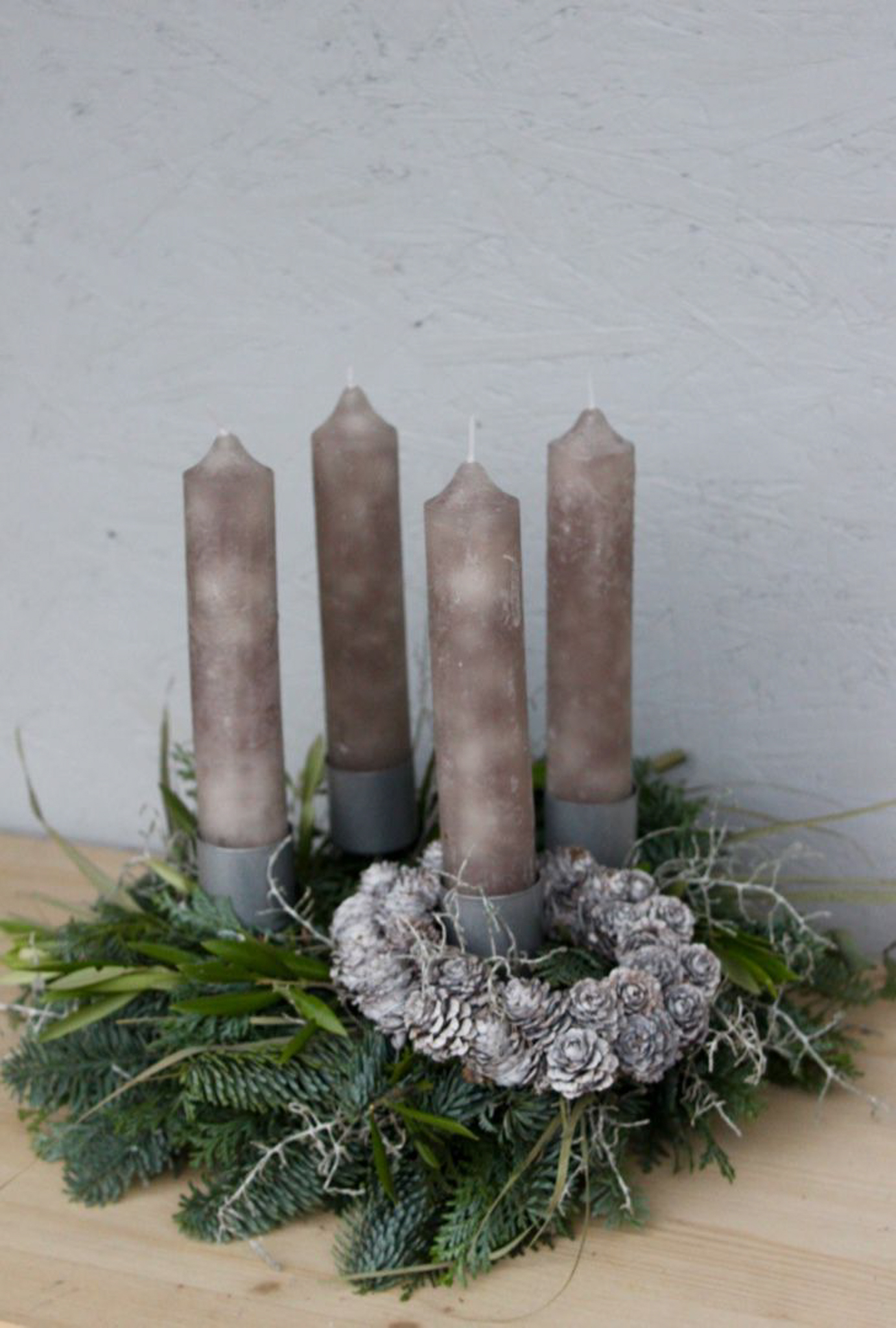 Kerze Berta klein - Taupe