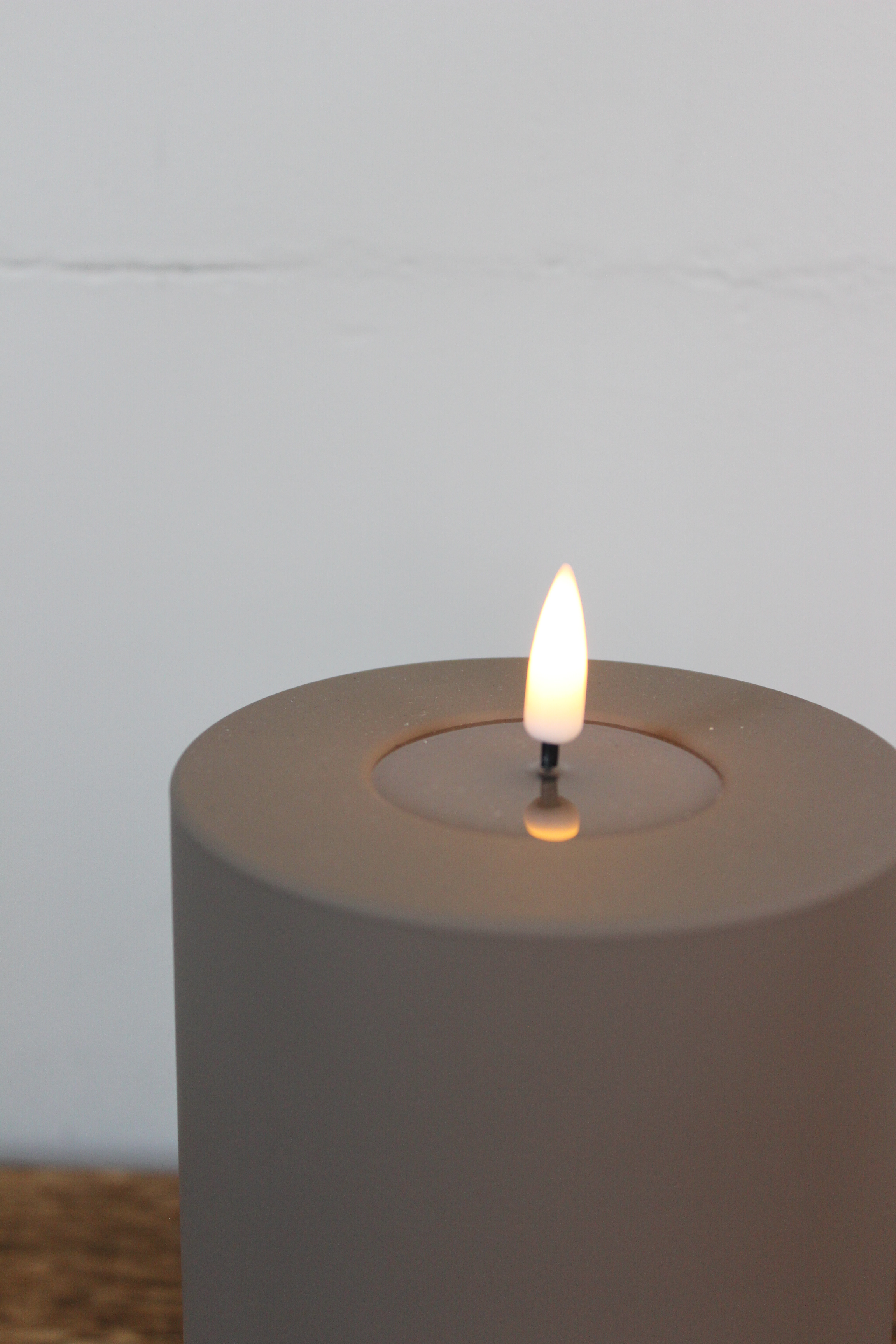 LED Stumpenkerze 10x10 - Taupe